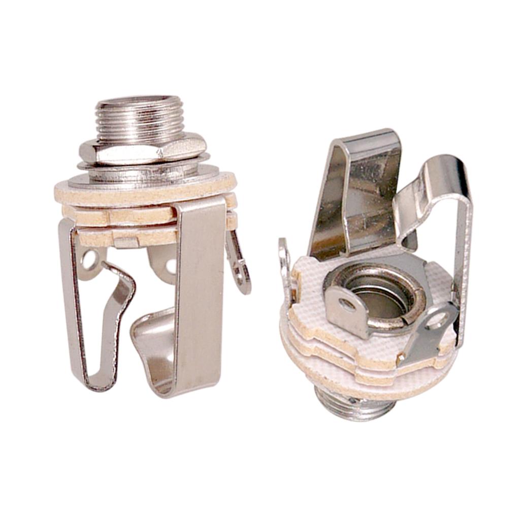 Sunnimix 2 Cái Đồng 1/4  Đầu Ra Âm Thanh Stereo Đĩa Cho Đàn Guitar Bass Hoạt Động Bán Tải