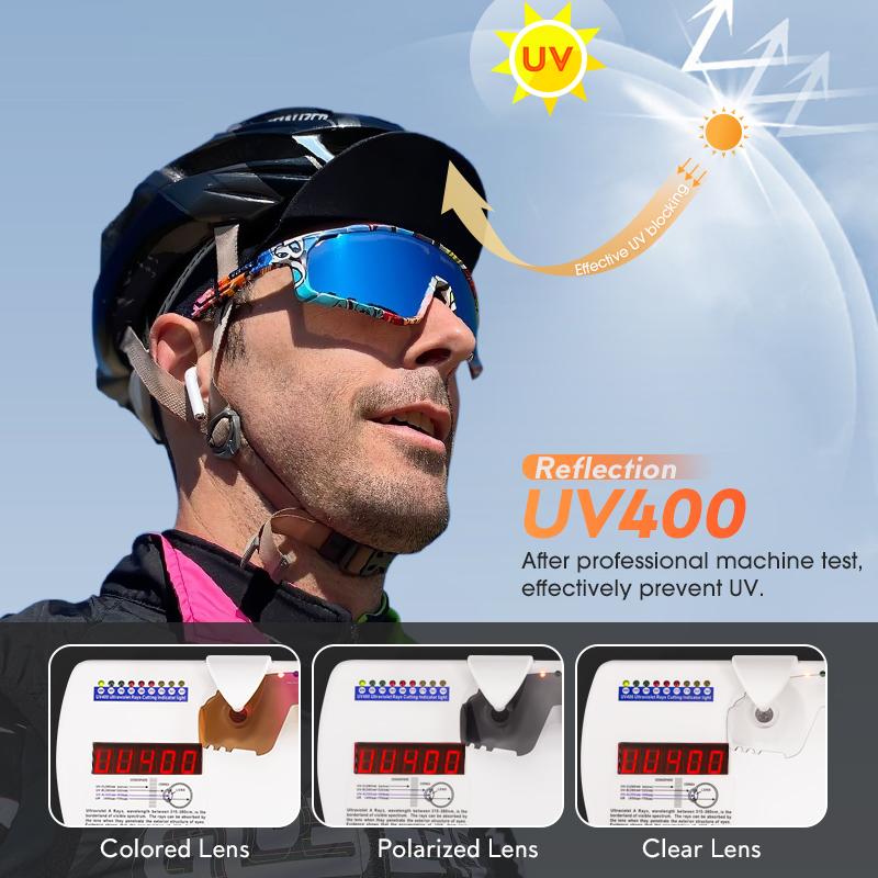 Kính râm đi xe đạp KAPVOE UV400 Kính đi xe đạp MTB Kính thể thao nam Chạy bộ Drving Kính đua xe đạp Kính nữ Kính 1 ống kính Color: 08 Lenses Color: 1lens no box