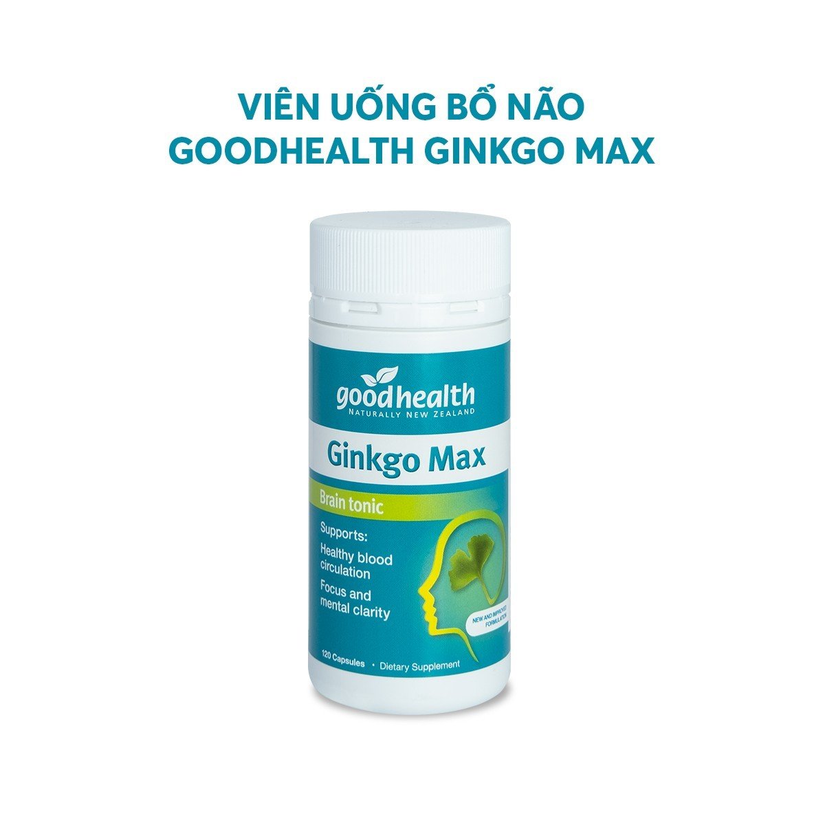 Viên uống bổ não Goodhealth Ginkgo Max 8000 hộp 120 viên- Cải thiện chức năng tuần hoàn não bộ