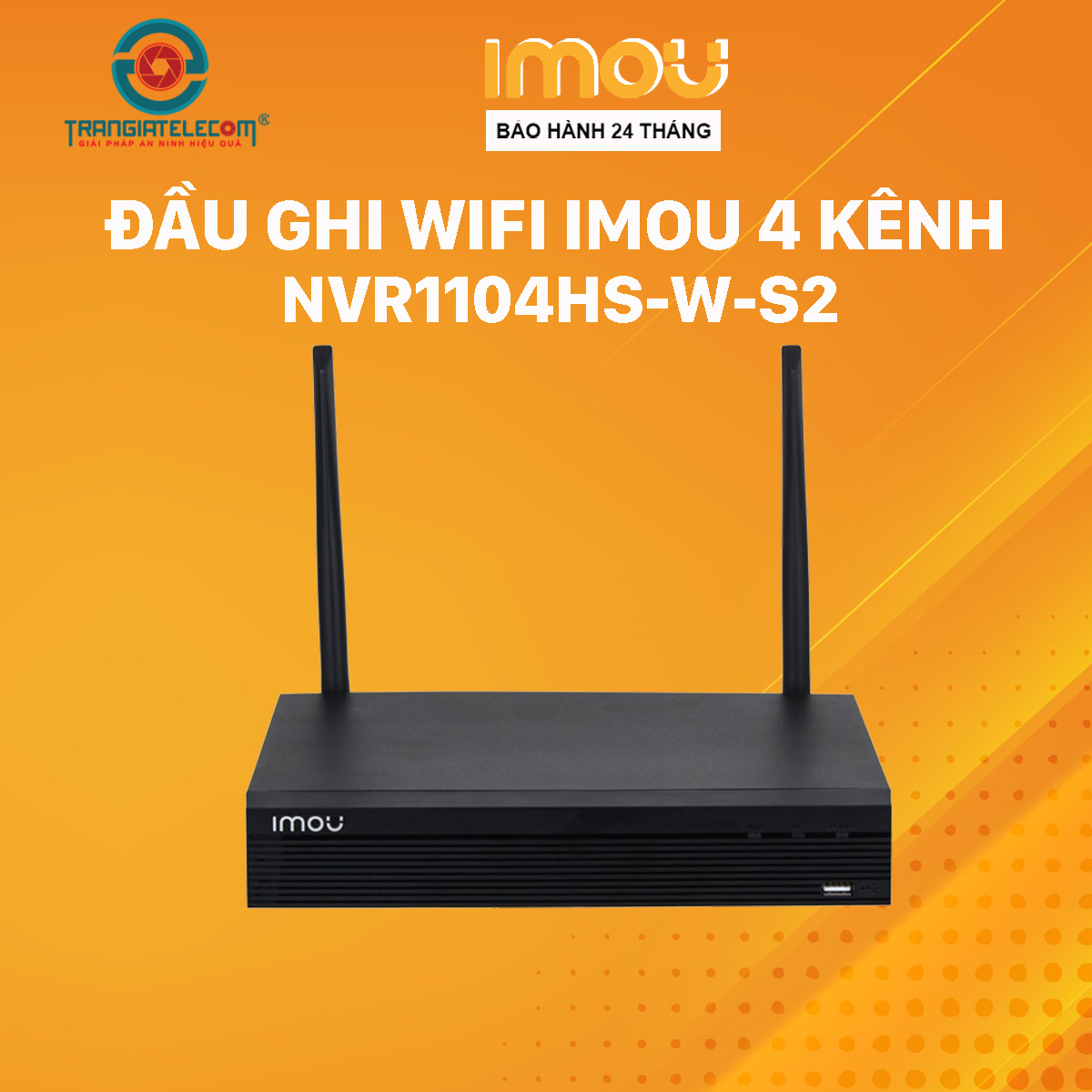 Đầu Ghi Hình Wifi 4 Kênh IMOU NVR1104HS-W-S2, Chuẩn nén H.265+ - Hàng chính hãng