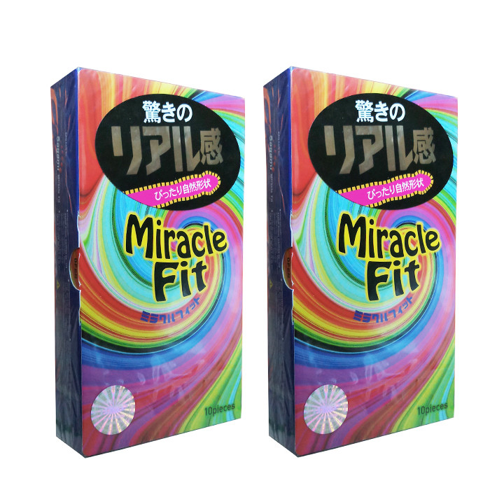 2 Hộp Bao cao su cỡ nhỏ 49mm Sagami Miracle Fit Nhật Bản (10 chiếc/ hộp) - Tặng Kèm Gel Nhật - Đóng gói kín đáo - Che tên sản phẩm