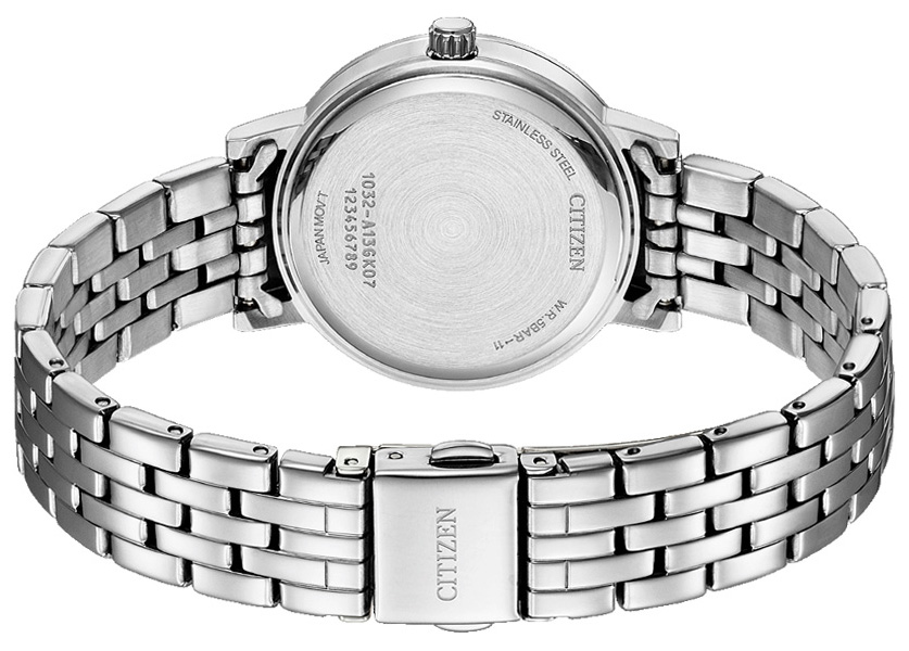 Đồng Hồ Nữ Citizen Pin-Quartz Đính Đá Swarovski Dây Thép Không Gỉ EL3100-55N - Mặt Xà Cừ (31mm)