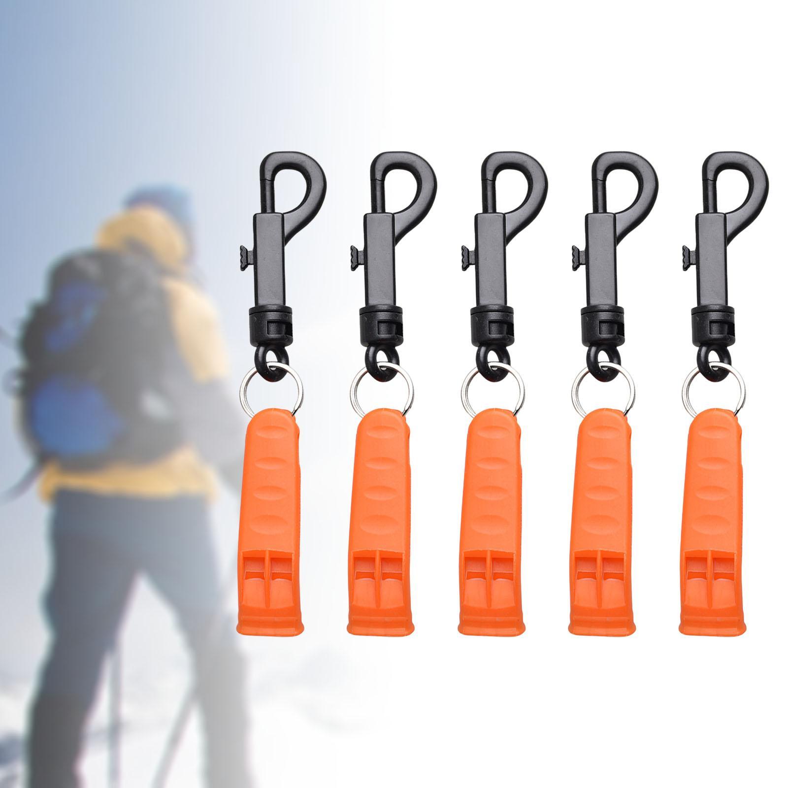5Pcs Emergency Whistle Outdoor Safety Whistle Lightweight with Hook Loud Sound for Camping Sports Kayak Boating Kids Adults