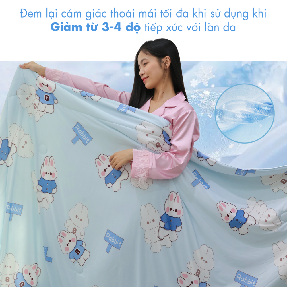 [CHĂN HÈ MÁT LẠNH] Mền lạnh I Cool Advance NIN House NM8029 2mx2m2 | Chăn chần Ice Silk, Chăn điều hoà nhiều độ