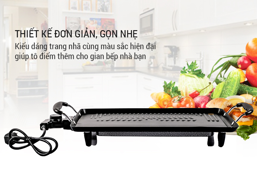 Bếp Mâm Vỉ Nướng Điện (46x28cm) Goldsun GR-GYC1600 - Chính Hãng