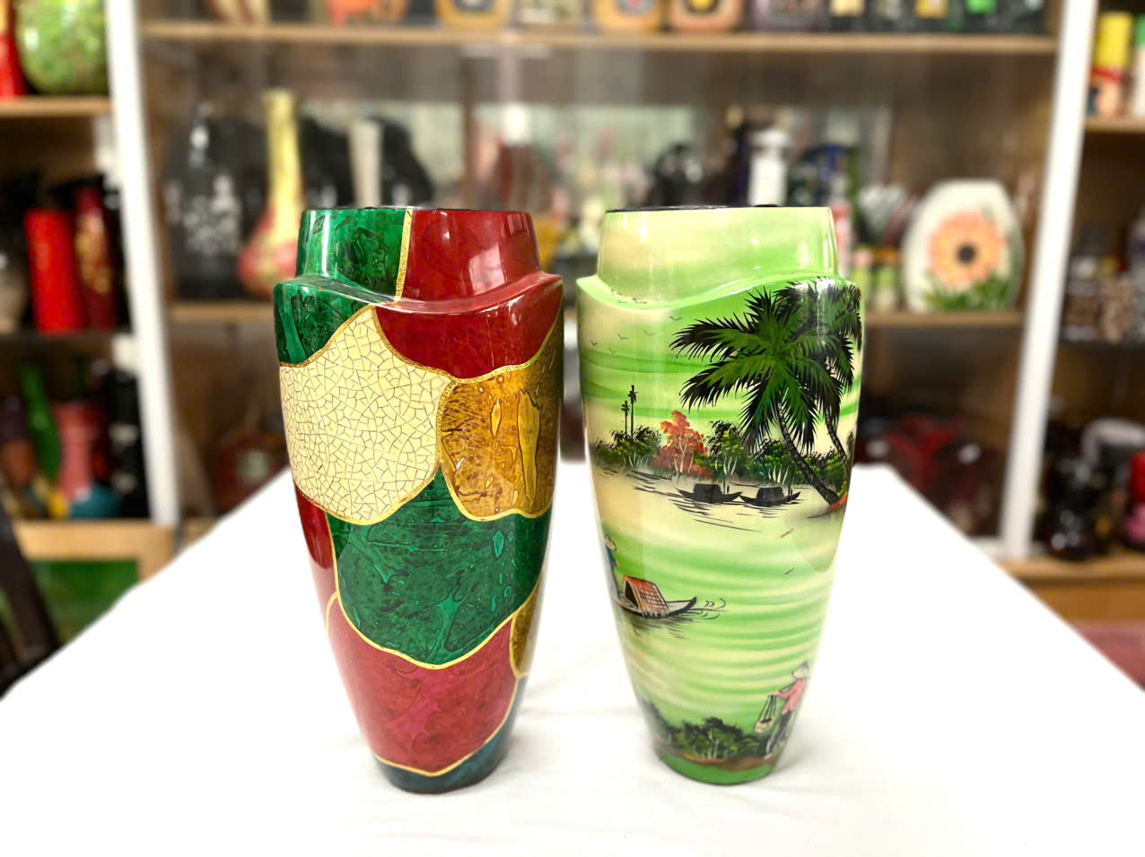 Bình Hoa Sơn Mài - Mã B05 | Dáng Trụ Thanh Lịch | Size 34x16 cm