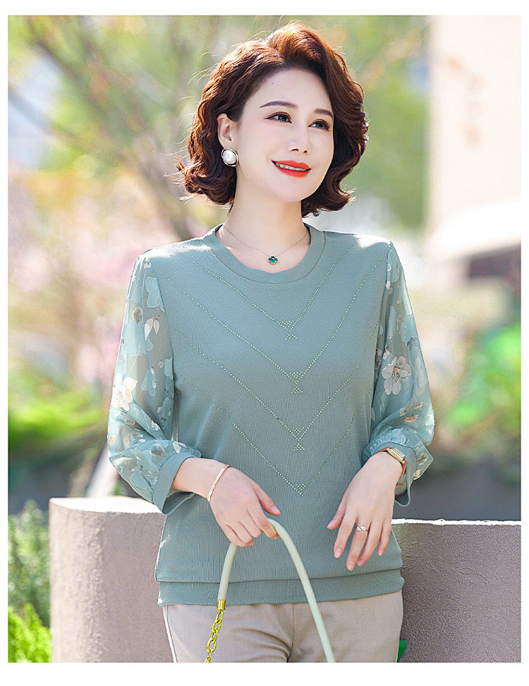 Áo Thun Mỏng Mùa Hè Cho Nữ Trung Niên SM113 - Hàng Quảng Châu Cao Cấp