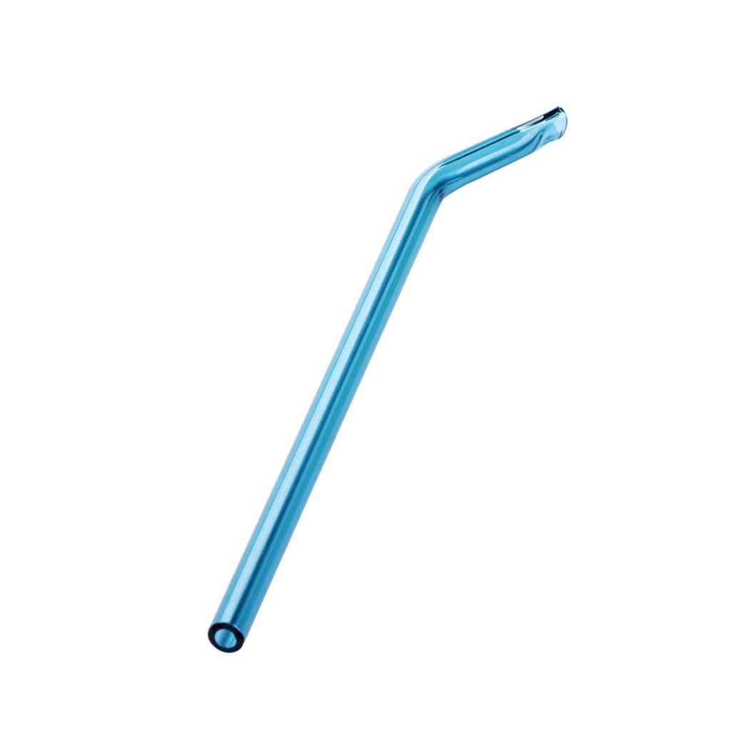 Eco friendly Curved Glass Drinking Straws with Cleaning Brush Lake Blue