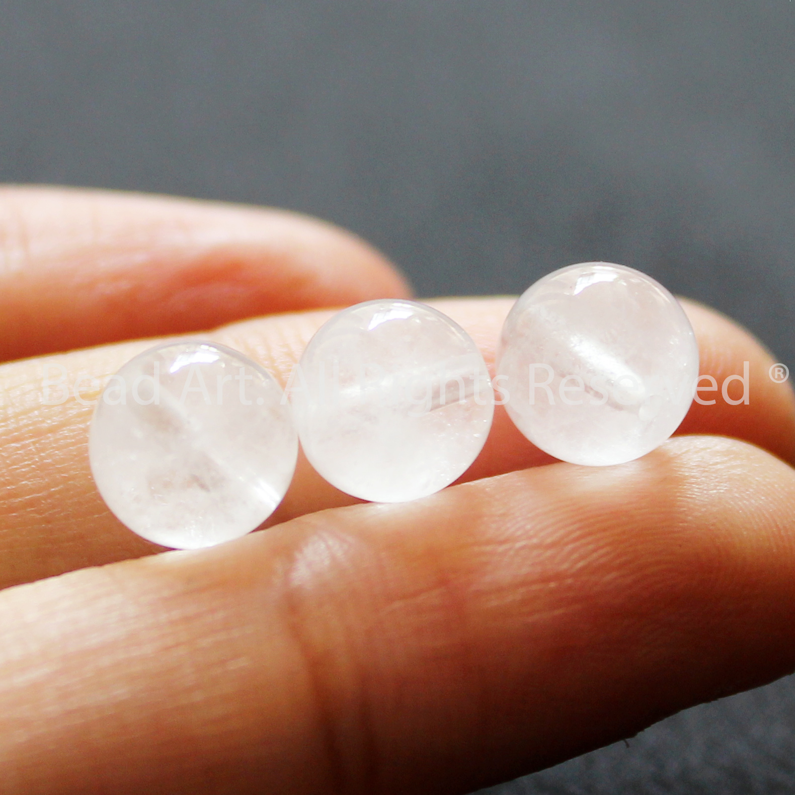 8MM Đá Thạch Anh Trắng Tự Nhiên Loại A, White Quartz, Phối Vòng Tay Phong Thuỷ, Chuỗi Hạt, Trang Sức, Mệnh Kim, Thuỷ - Bead Art