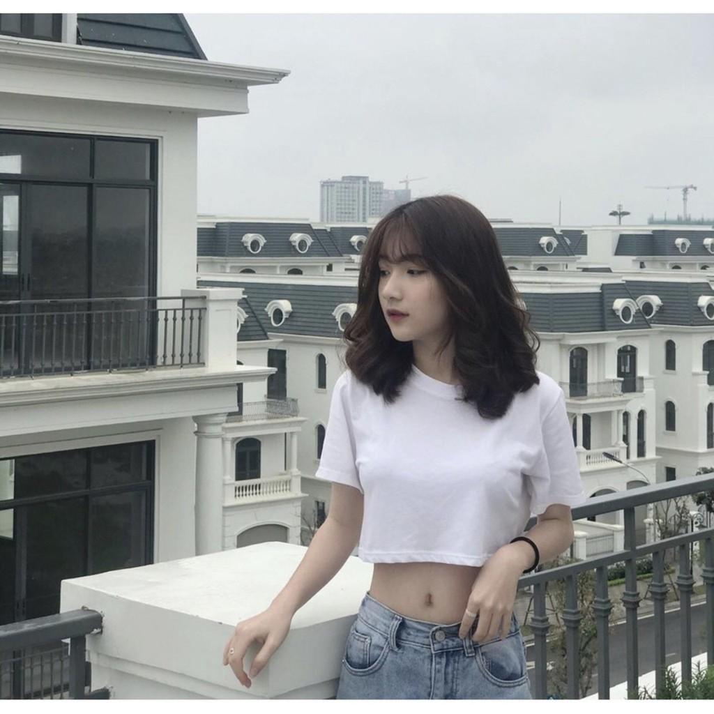 Áo Thun CROPTOP TRƠN FORM RỘNG Nữ (Khách xem BẢNG SIZE nhé)