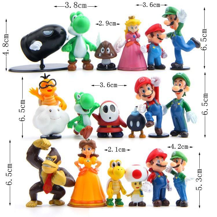 Đồ Chơi Mô Hình 18 Nhân Vật Trong Game Super Mario Bros