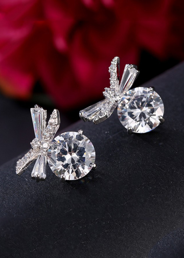 Bông Tai Nơ Đính Đá