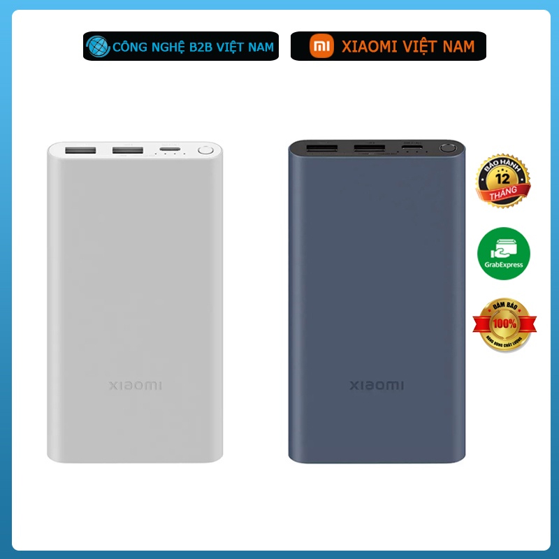 Pin sạc dự phòng Xiaomi 10.000 mAh, hỗ trợ sạc nhanh 22.5W - Cổng ra USB và Type C - Hàng chính hãng Xiaomi