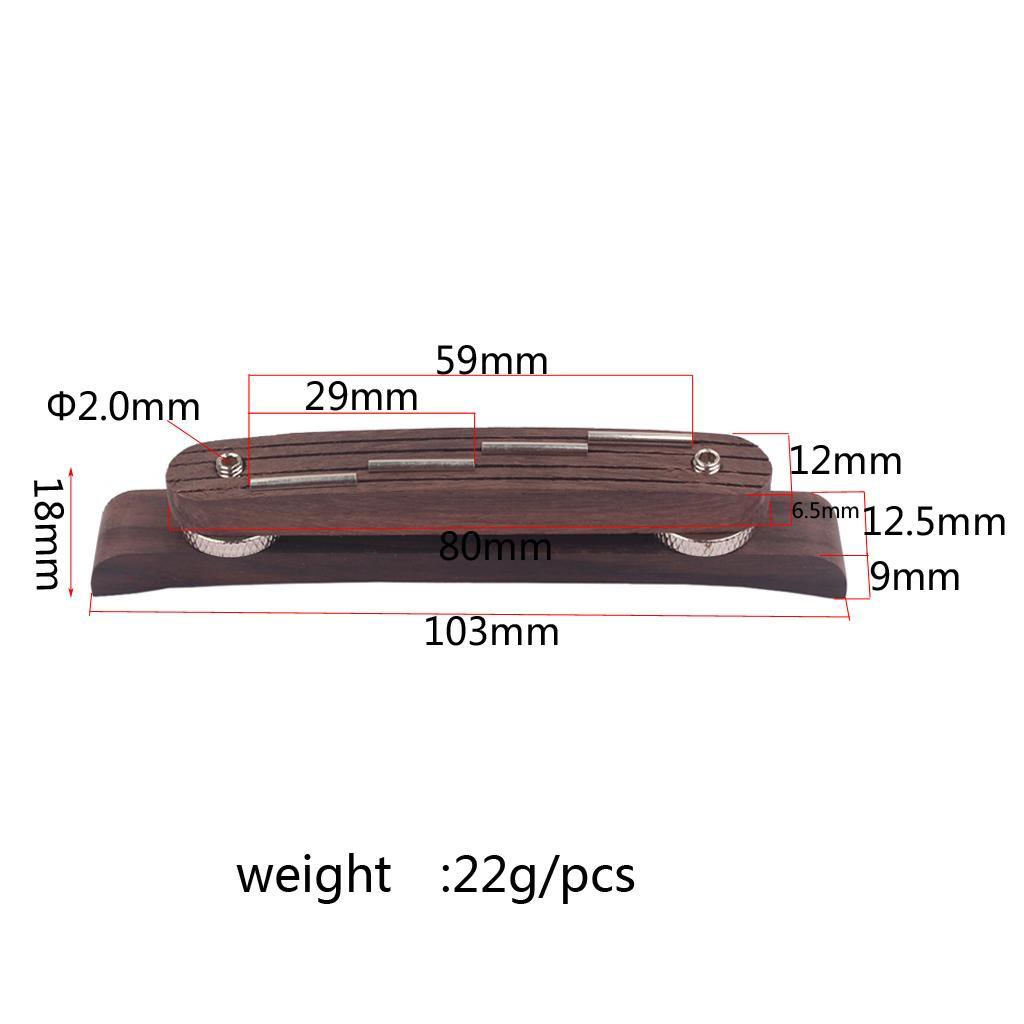 Rosewood Mandolin Strings Bridge for Guitar Bass Mandolin Parts Adjustable