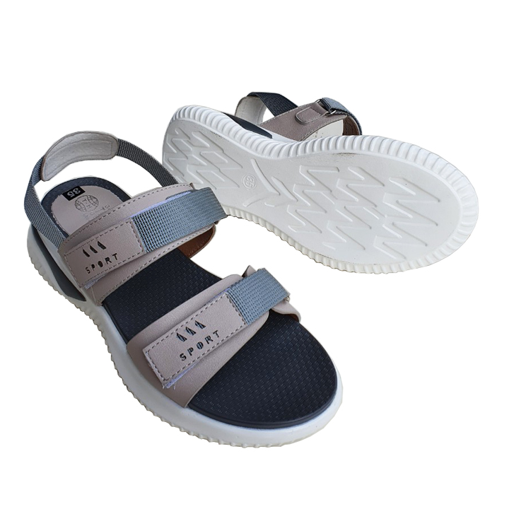 Giày sandal nữ đế bằng cao 4,5cm Trường Hải màu kem thời trang cao cấp SD2778