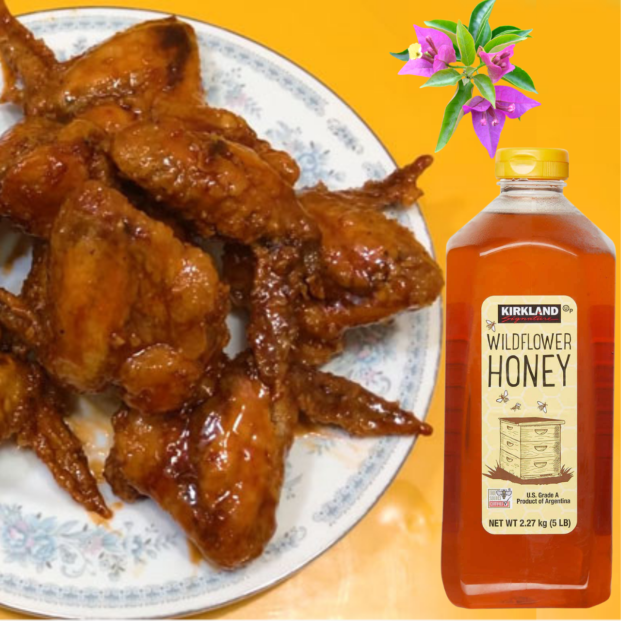 Mật Ong Kirkland Wild Flower Honey Mỹ tăng sức đề kháng, giảm ho, dưỡng ẩm da, môi, chế biến nhiều món ăn ngon 2.27kg/chai-QuaTangMe Extaste