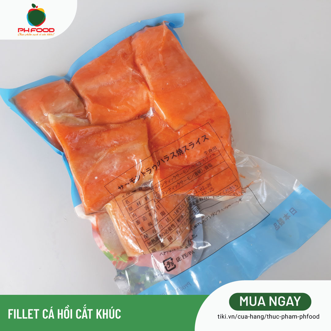 - Cá Hồi Fillet Cắt Khúc Nhật Bản - 1Kg - Bao Xanh