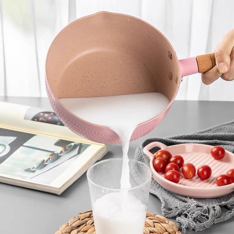 Chảo Sâu Lòng Chống Dính 18cm - Chảo Chống Dính Cán Gỗ Tiện Lợi