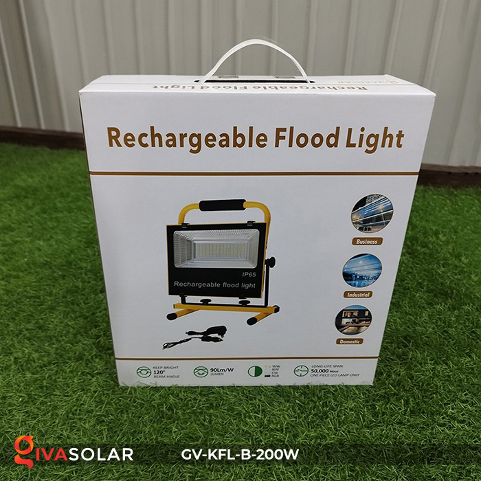 Đèn led pha sạc công suất lớn GIVASOLAR GV-KFL-B-200W