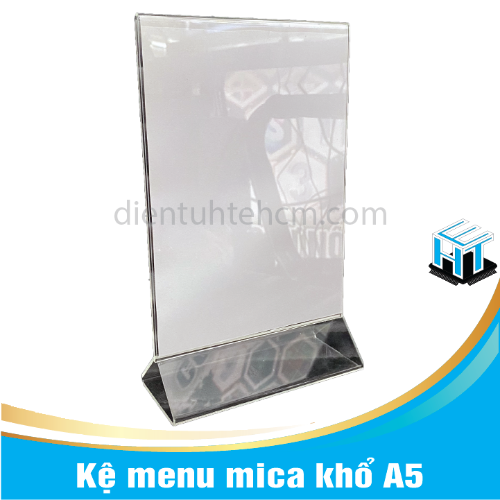 Kệ Menu Mica khổ A5 chân đế tam giác(150x245x60mm)