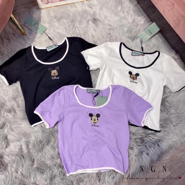 Áo croptop body thêu mickey, hình thật ảnh cuối