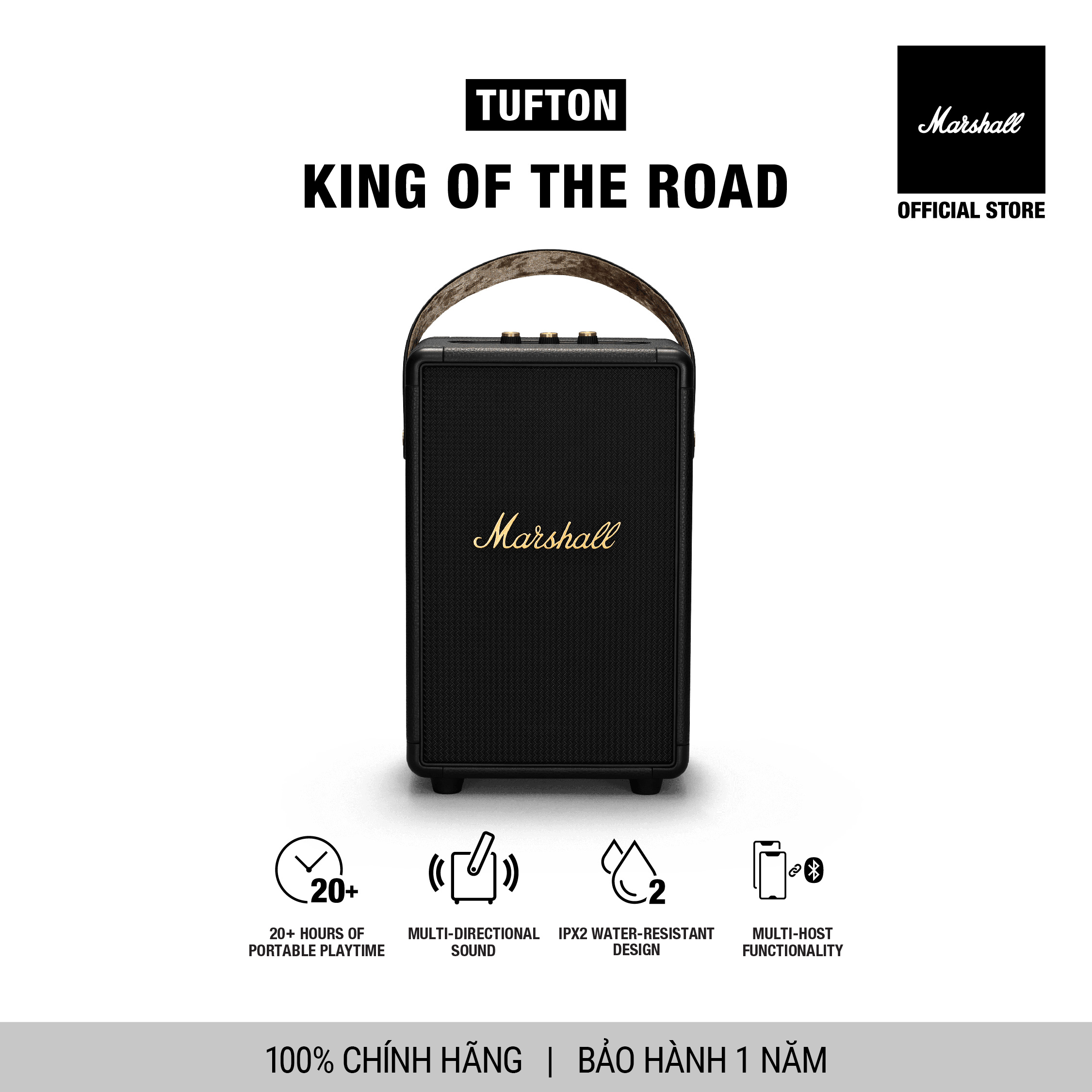 Loa Marshall Tufton Portable + 20 hours battery life - Hàng chính hãng