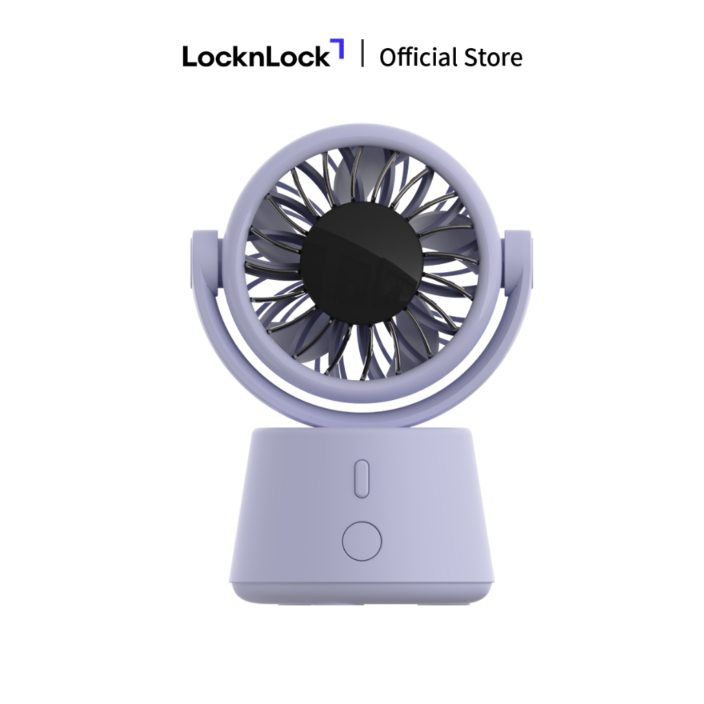Quạt Để Bàn Mini 5 Mức Độ Gió Xoay Tròn Tự Động LocknLock Mini Desktop ENF336 2 Màu - Hàng Chính Hãng - JoyMall