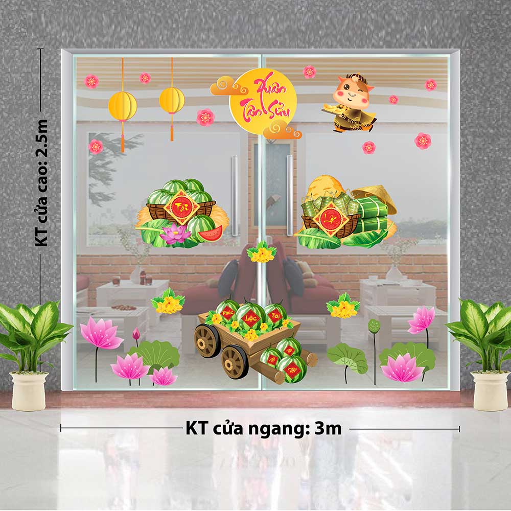 Decal trang trí tết combo số 23