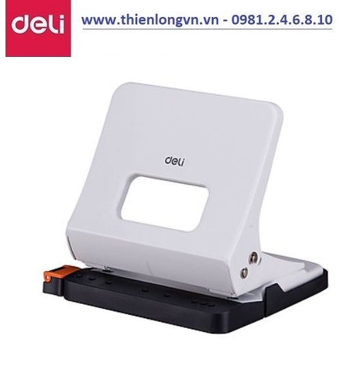 Máy đục lỗ kim loại Deli - E0142 màu trắng - 25 tờ