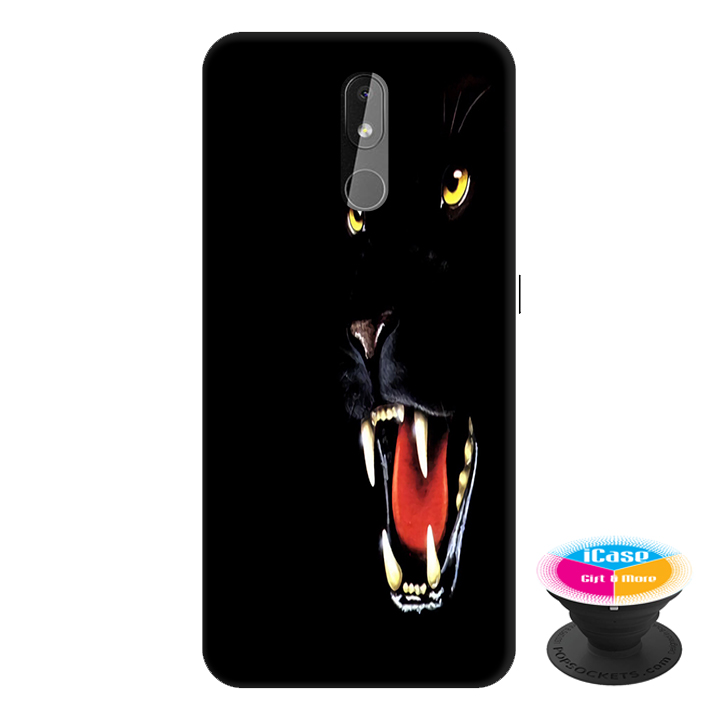 Ốp lưng điện thoại Nokia 3.2 hình Gấu Đen tặng kèm giá đỡ điện thoại iCase xinh xắn - Hàng chính hãng