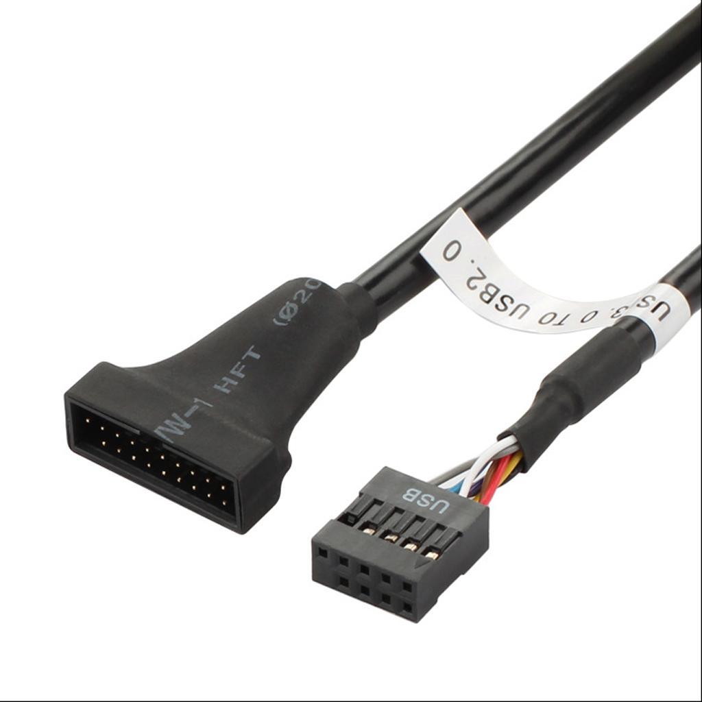 6Pieces USB 3.0 20-pin to USB 2.0 Motherboard 9pin Internal Converter Cable Cord