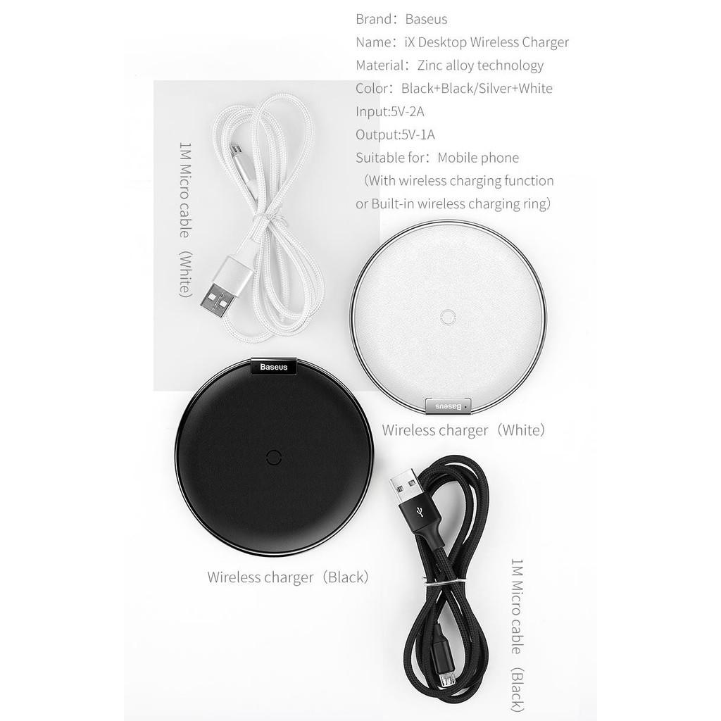 Đế sạc nhanh không dây chuẩn Qi để bàn iX desktop wireless charger hãng Baseus