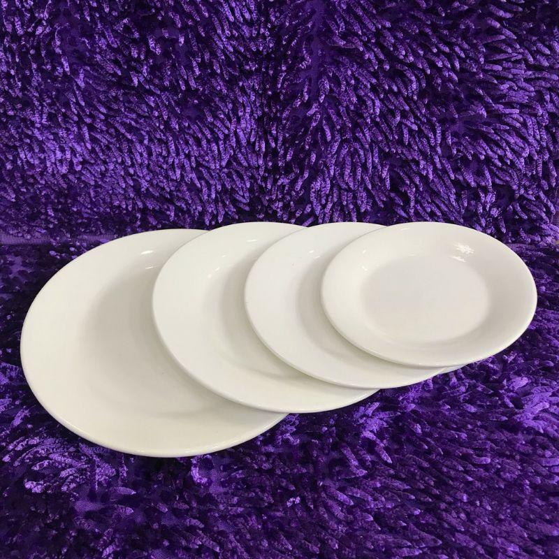 Đĩa Sứ Sâu Trắng Trơn Hàng Đẹp Dày Dặn