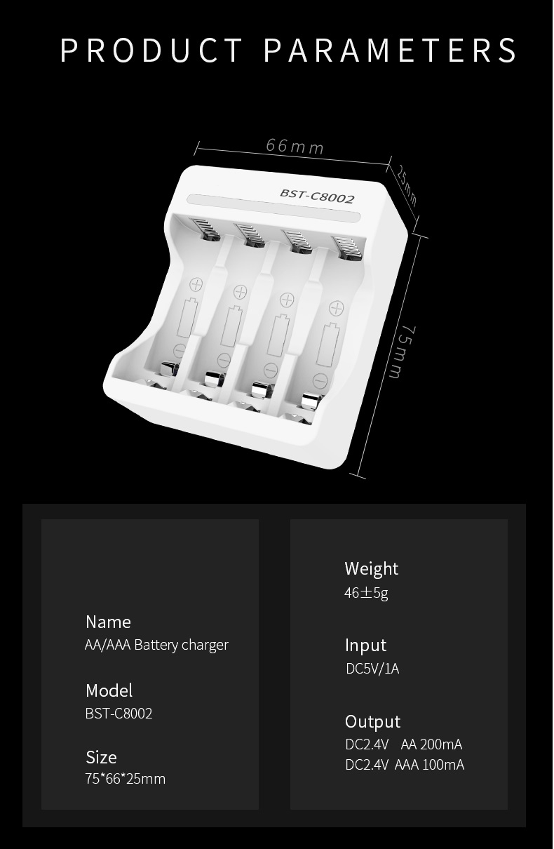 Bộ sạc pin AA/AAA 1.2V C8002 