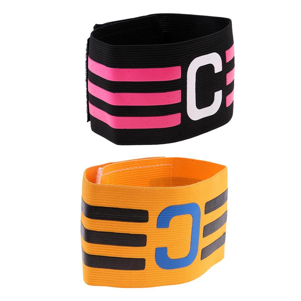 2pcs Football Soccer Elastic Captain Armband Basketball Player Bands Orange