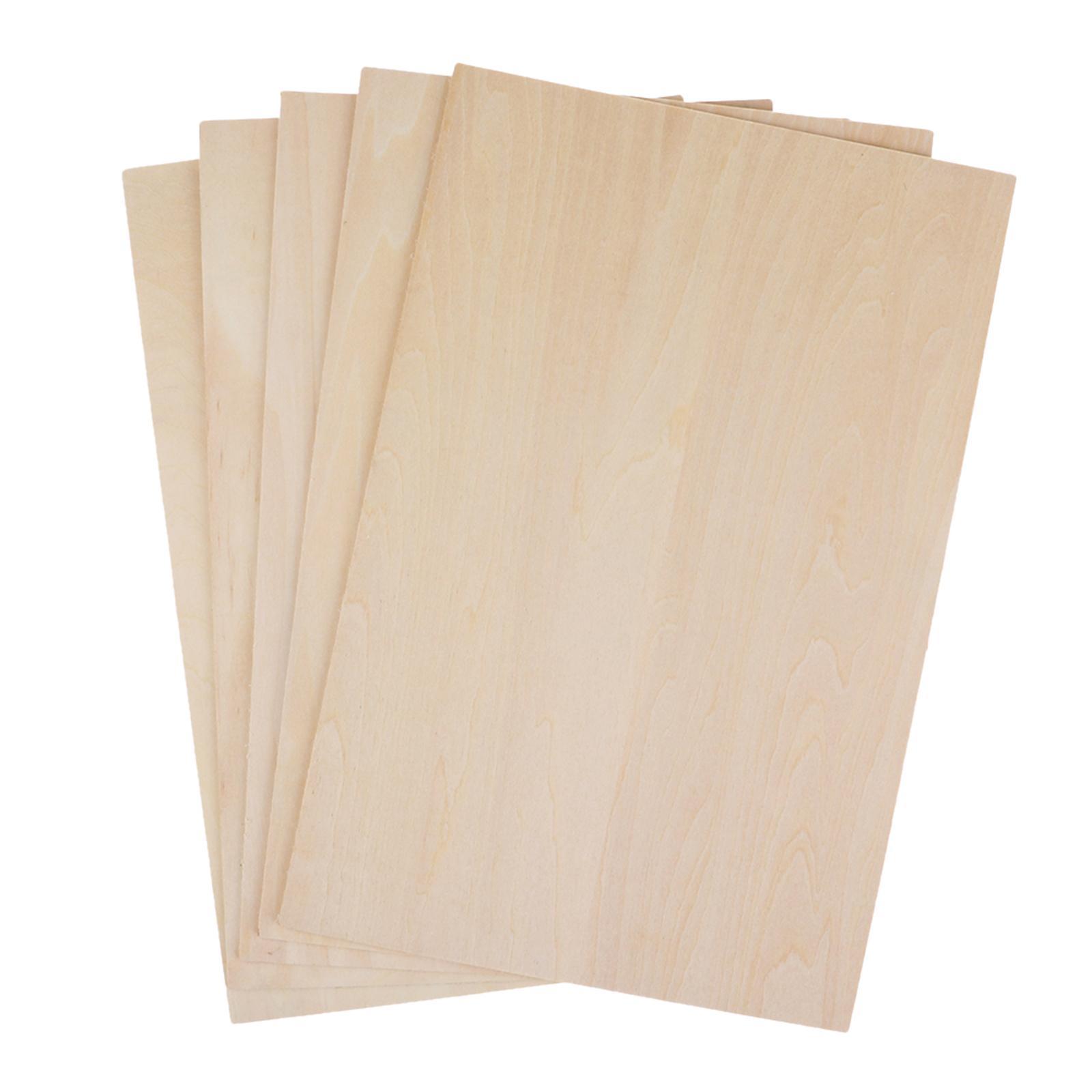 10Pcs Unfinished Wood 200x200x2mm for Mini House Crafts Making Plane Model