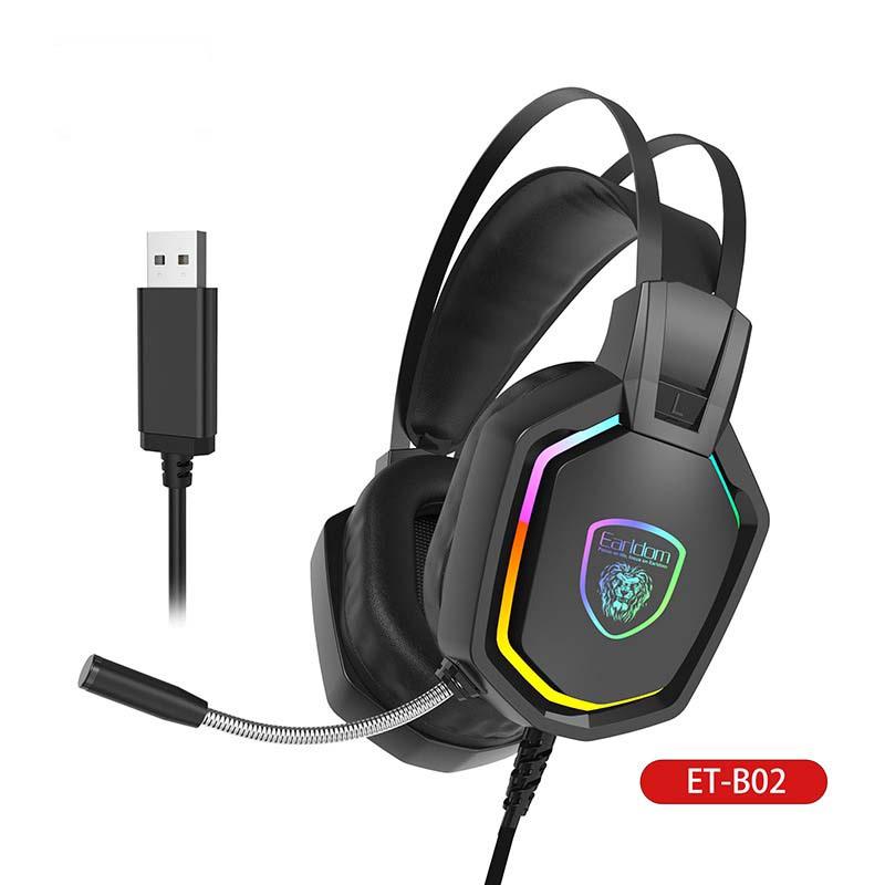 Tai Nghe Gaming Chụp Đầu Chơi Game, Nghe Nhạc ET - B02 Chính Hãng Earldom, Tai Nghe Kết Nối Qua Dây Chân USB, Có Micro- Hàng nhập khẩu