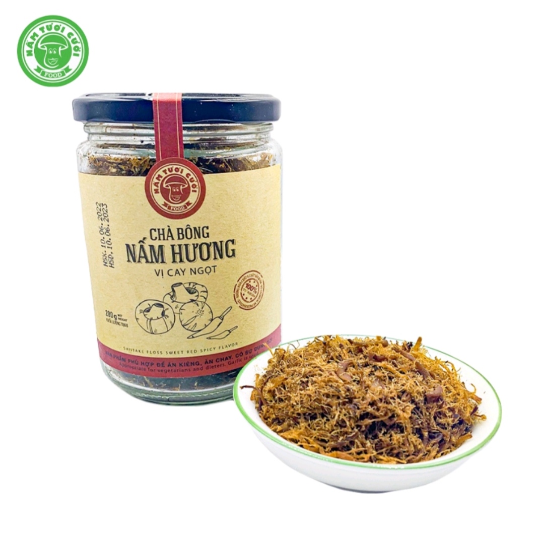 Chà Bông Nấm Hương Chay Vị Sả Tỏi Nấm Tươi Cười (Túi 250g)