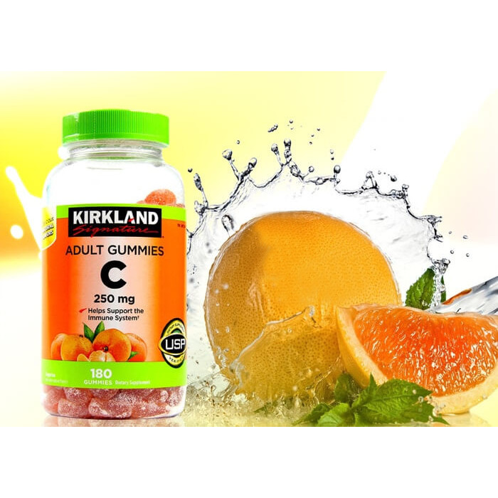 Kẹo dẻo bổ sung Vitamin C Kirkland Adult Gummies C 250mg hộp 180 viên của Mỹ