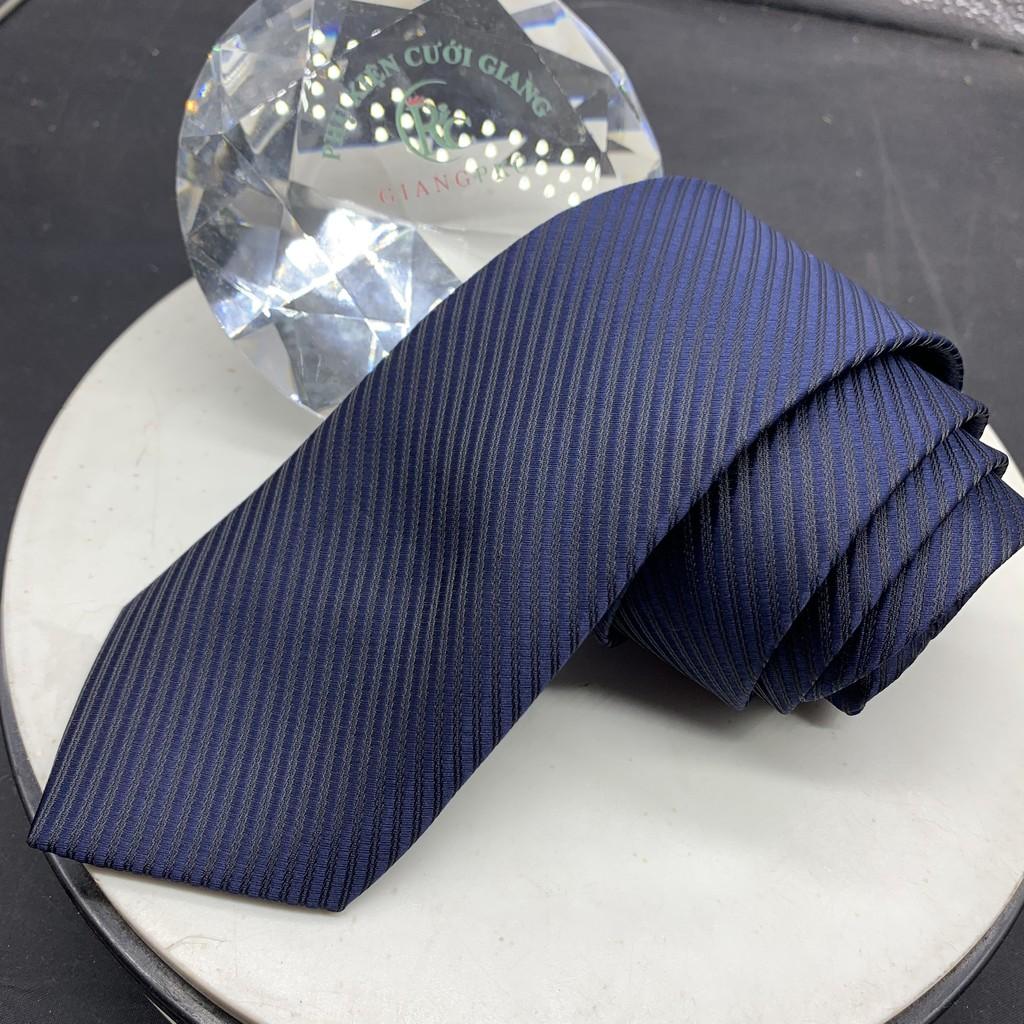 Cà vạt nam bản 8cm Giangpkc calavat xanh đen