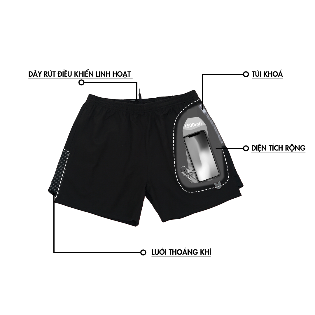 Quần đùi thể thao Quick Dry Training Short Nhanh khô thoáng mát Tập Gym chơi Bóng Rổ Tennis Chạy Bộ Gym - Redikick QD03