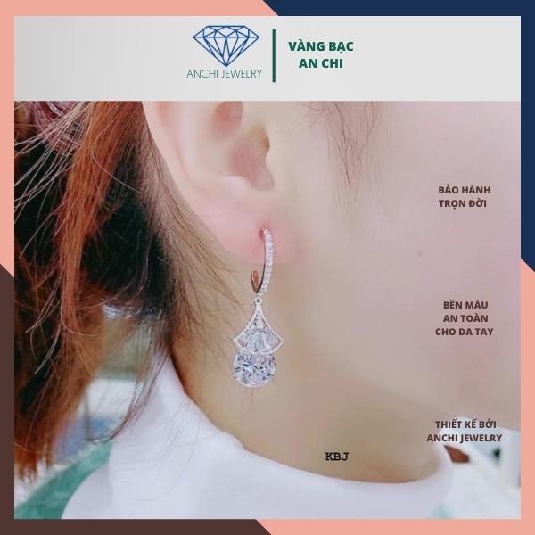 Bông tai công chúa sang chảnh chất liệu bạc ta sáng đẹp không đen xỉn,An chi Jewelry