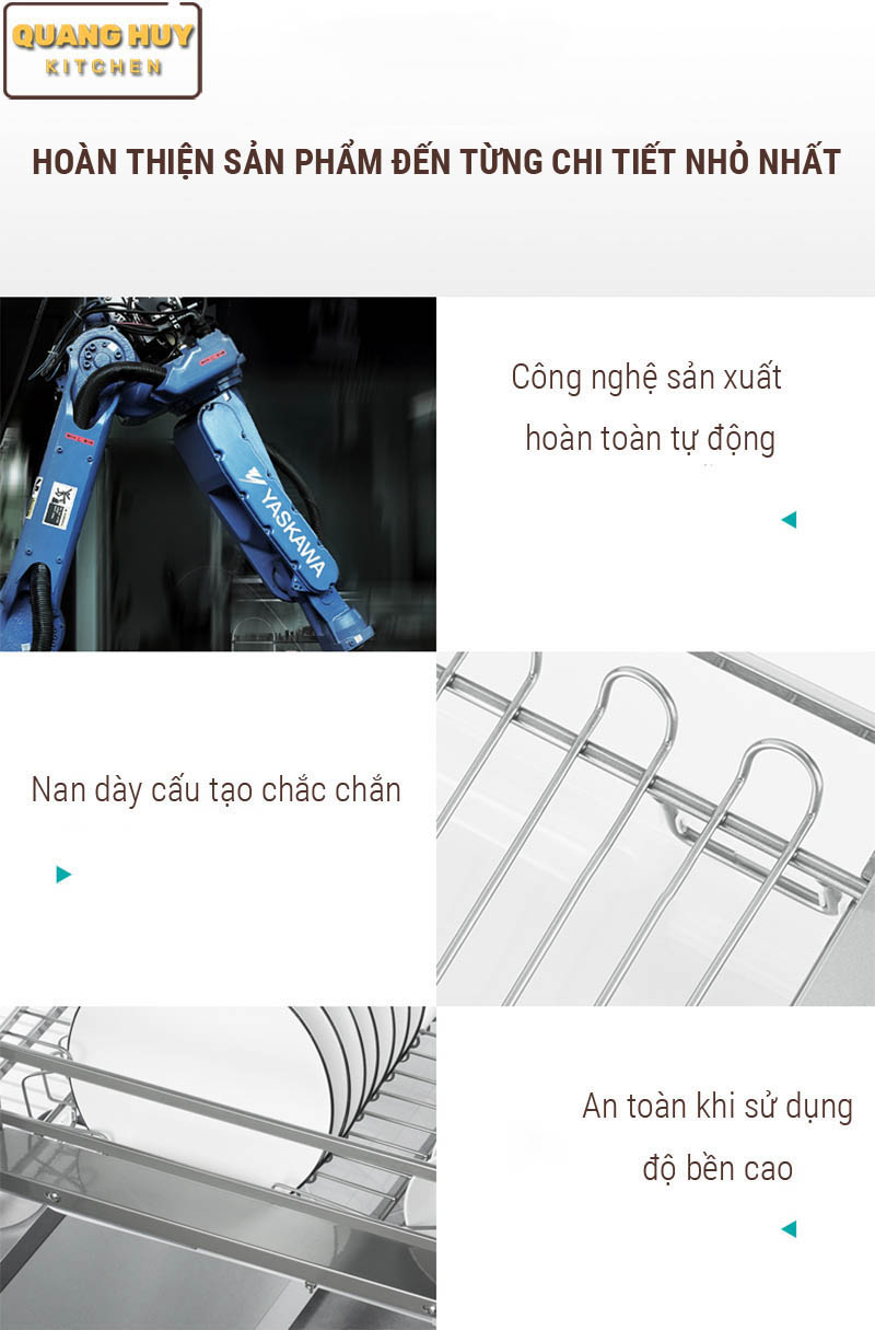 Giá úp bát đa năng nan dẹt inox 304 thương hiệu Grob mã GC304