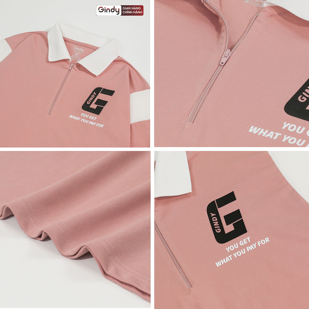 Áo thun polo nam nữ form rộng GINDY phông unisex thời trang Hàn Quốc Local Brand A074