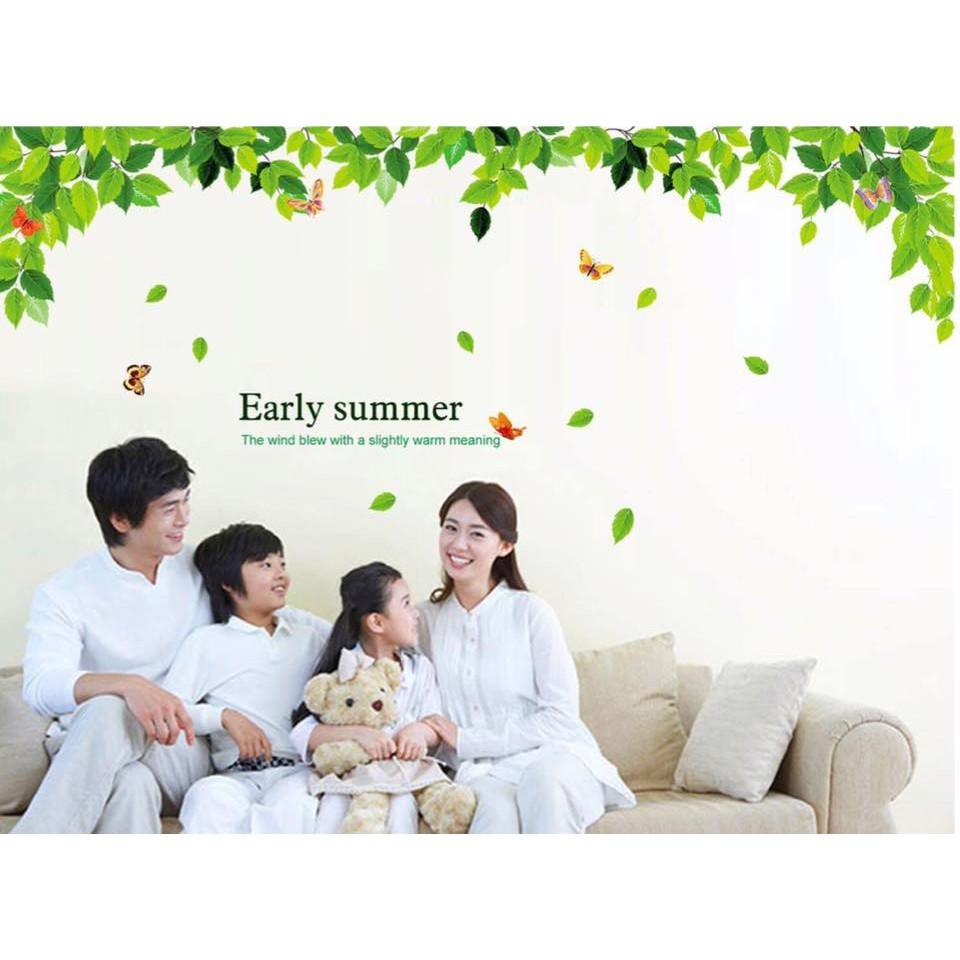 Decal dán tường tán lá xanh early summer