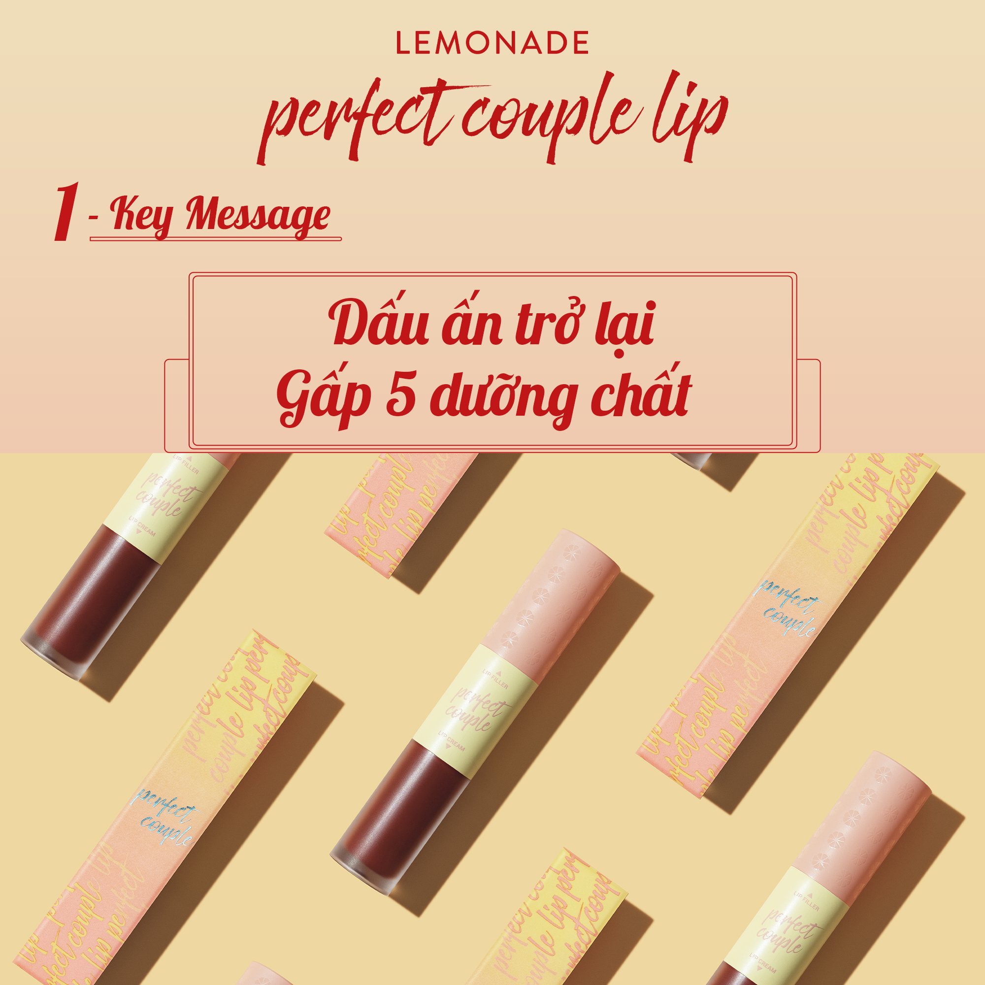 Combo Son kem lì phiên bản mới Lemonade Perfect Couple Lip Ver.2 7.5g và Chì kẻ mày 2 đầu Want It Got It 2.75g