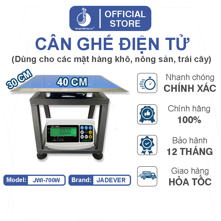 Cân Ghế Điện Tử JWI-700W - Mặt Bàn Cân 300x400MM