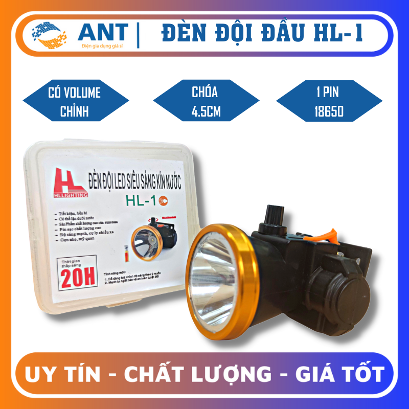 Đèn pin đội đầu siêu sáng, có nút chỉnh đèn sáng tối, HL-001