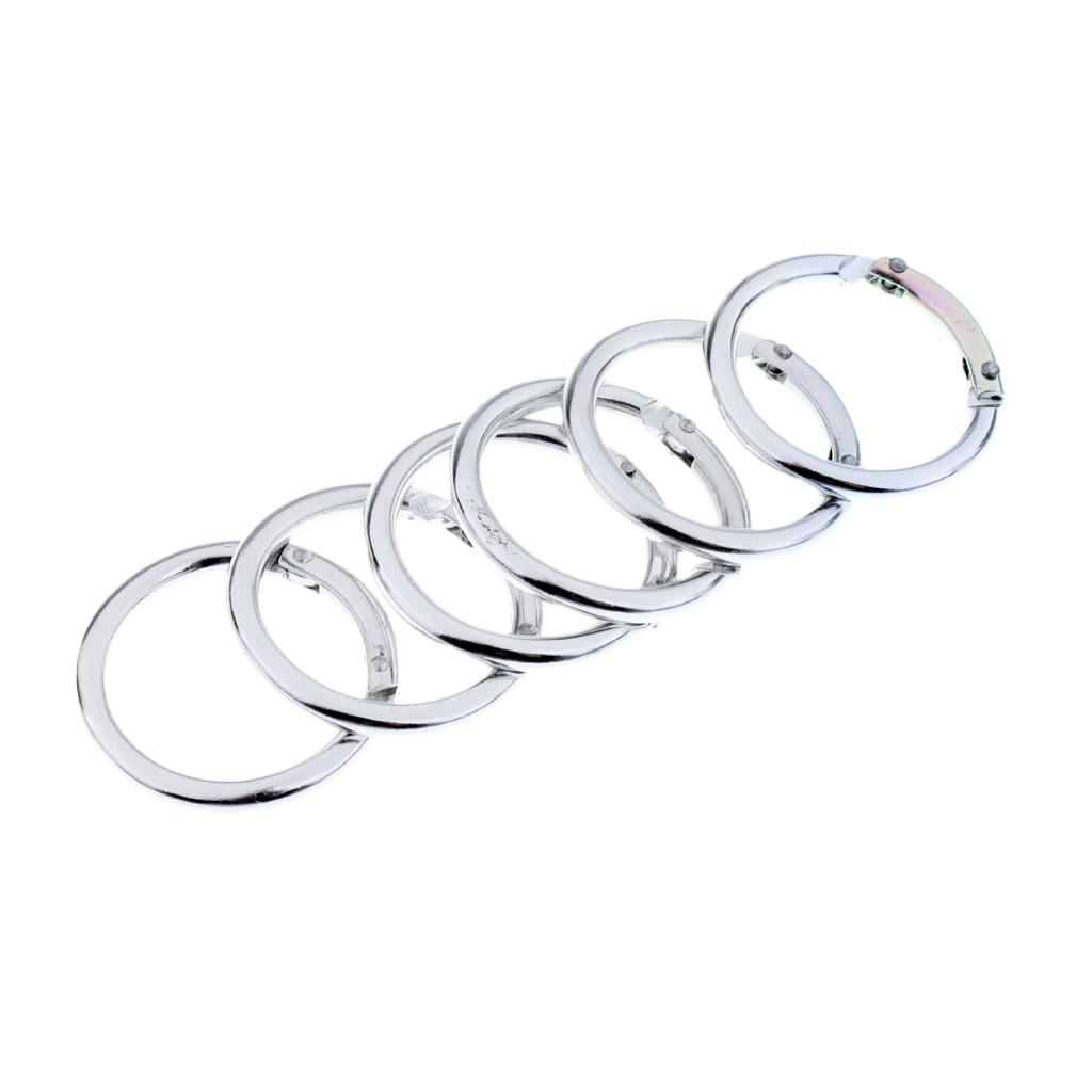 6 Pieces Circle Round Carabiner Hiking Spring Snap Clip Hook Keychain Camping Handbag