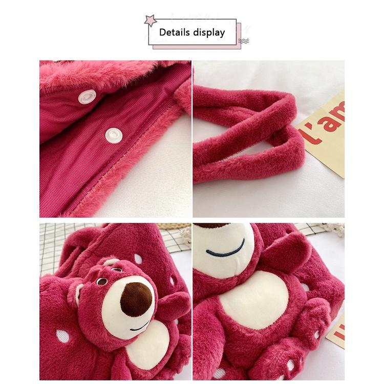 TÚI XÁCH ĐEO VAI HÌNH GẤU DÂU HOẠT HÌNH SIÊU CUTE